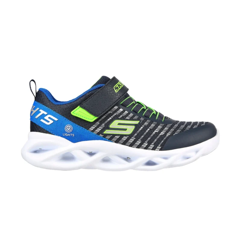 خرید کفش پسرانه اسکچرز مدل 401650L Skechers S-Lights Twisty Brights NVBL سرمه ای آبی