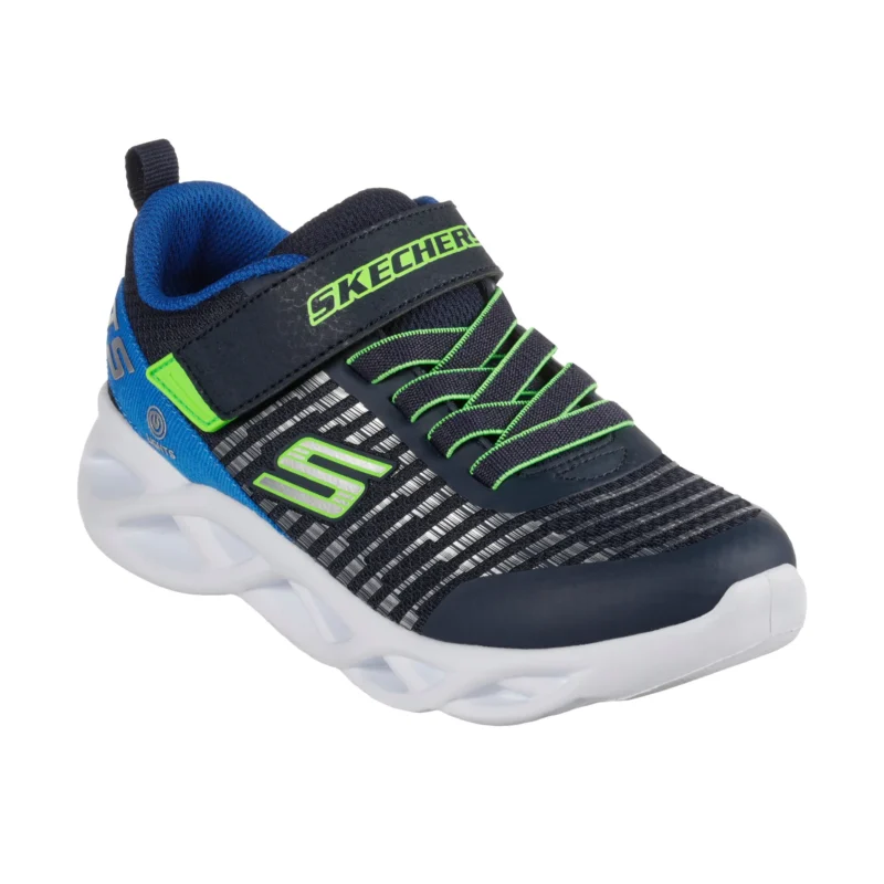 خرید کفش پسرانه اسکچرز مدل 401650L Skechers S-Lights Twisty Brights NVBL سرمه ای آبی