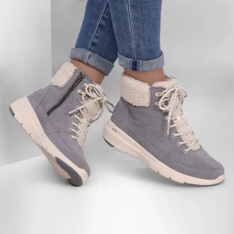 نیم بوت زنانه اسکچرز مدل 16677 On-the-GO Glacial Ultra - Woodlands GRY طوسی