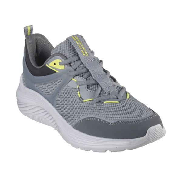 خرید کفش مردانه اسکچرز مدل 118221 GYMT Skechers BOBS Sport Squad Waves - Tide Up طوسی