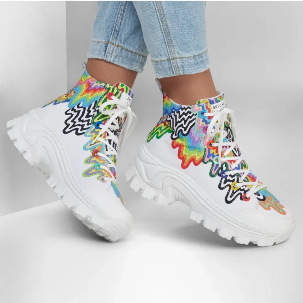 قیمت و خرید کفش زنانه اسکچرز مدل 177962 WMLT Jen Stark: HI Ryze - Drippy Skechers سفید