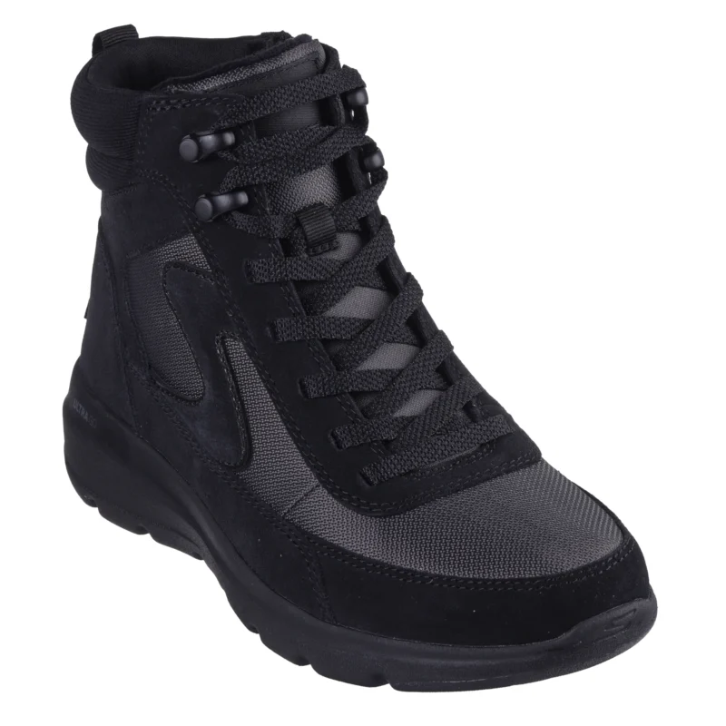 خرید نیم بوت مشکی طوسی زنانه اسکچرز مدل 144198 BKGY Glacial Ultra - Wanderlust Skechers