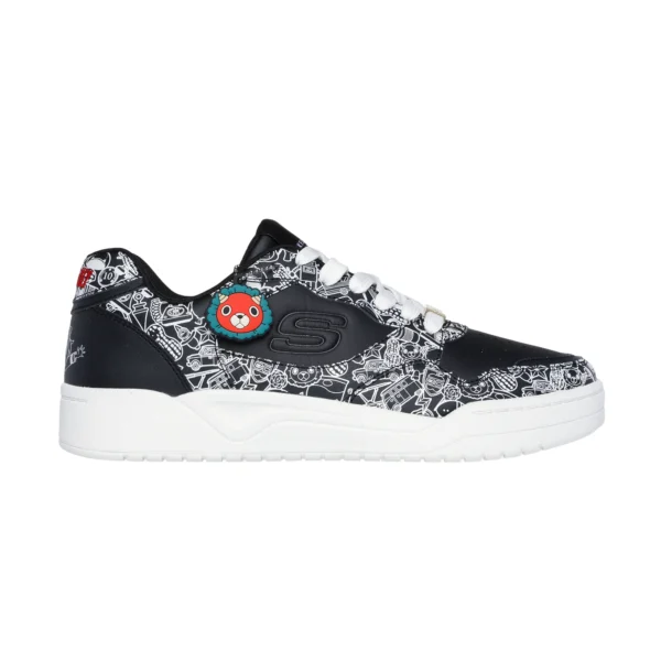 خرید کفش مشکی مردانه اسکچرز مدل 183902 BLK Koopa - Spy x Family Skechers اورجینال طرح انیمه‌ای با کفی مموری فوم از سایت ایران اسکیچرز