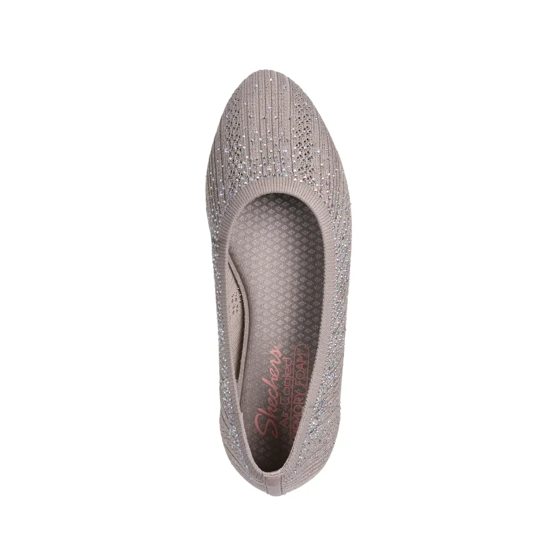 خرید کفش عروسکی کرم زنانه اسکچرز مدل 158765 TPE Cleo 2.0 - Glitzy Daze skechers از ایران اسکچرز