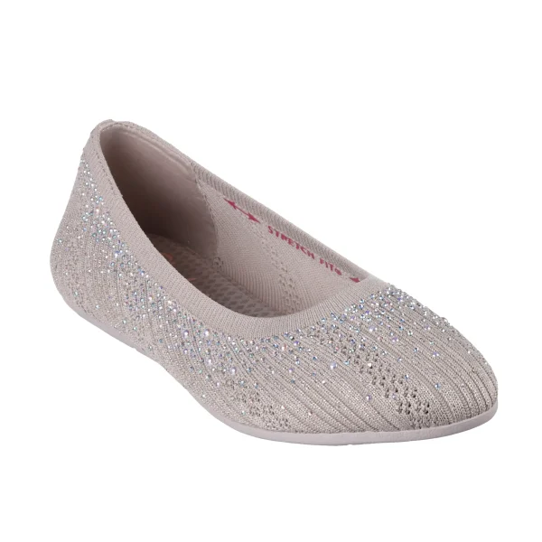 خرید کفش عروسکی کرم زنانه اسکچرز مدل 158765 TPE Cleo 2.0 - Glitzy Daze skechers از ایران اسکچرز