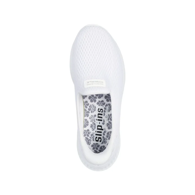 قیمت و خرید کفش سفید بدون بند زنانه اسکچرز مدل 125644 WHT Slip-ins: Go Walk Now - Ivy